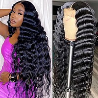 24 Inch Loose Wave Lace Front Wigs Human Hair 13X4 Hd Transparent Loose Deep Wave Human Hair Lace Front Wigs For Black Women 180