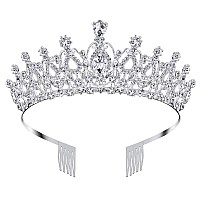 Cocide Tiara And Crown For Women Silver Rhinestone Birthday Headband Princess Tiaras For Girls Hair Accessories Jewelry For Brid