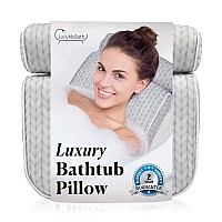 Lady Mcbath Bath Pillow Luxury Bath Pillows For Tub Neck And Back Support Powerful Suction Cups Machine Washable Bathtub Ac