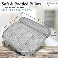 Lady Mcbath Bath Pillow Luxury Bath Pillows For Tub Neck And Back Support Powerful Suction Cups Machine Washable Bathtub Ac