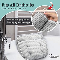 Lady Mcbath Bath Pillow Luxury Bath Pillows For Tub Neck And Back Support Powerful Suction Cups Machine Washable Bathtub Ac