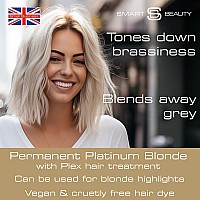 Smart Beauty Platinum Blonde Hair Dye Permanent With Plex Antibreakage Technology That Protects Rebuilds Restores Hair Structu