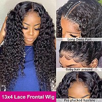 Zhuomei Beauty 28 Inch Water Wave Lace Front Wigs Human Hair 13X4 Frontal Wigs Human Hair Hd Transparent Lace Wigs 150 Density