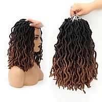 Eliza Wavy Gypsy Locs Ombre Crochet Hair 14 8Packslot Goddess Locs 100 Kanekalon Fiber Faux Locs African Roots Dreadlocs Synt