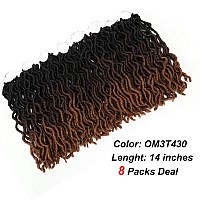 Eliza Wavy Gypsy Locs Ombre Crochet Hair 14 8Packslot Goddess Locs 100 Kanekalon Fiber Faux Locs African Roots Dreadlocs Synt