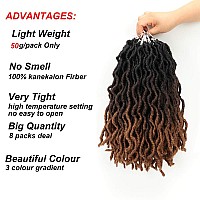 Eliza Wavy Gypsy Locs Ombre Crochet Hair 14 8Packslot Goddess Locs 100 Kanekalon Fiber Faux Locs African Roots Dreadlocs Synt