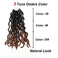 Eliza Wavy Gypsy Locs Ombre Crochet Hair 14 8Packslot Goddess Locs 100 Kanekalon Fiber Faux Locs African Roots Dreadlocs Synt