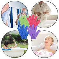 Duufin 14 Pairs Exfoliating Gloves Bath Gloves Body Wash Mitt Scrubbing Exfoliator Glove For Shower, Spa, Massage, Body Scrub, Dead Skin Cell Remover