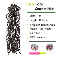 Nu Faux Locs Crochet Hair 18 Inch Soft Locs Crochet Braids Curly Wavy Goddess Locs Preloop Crochet Braids 100 Natural African