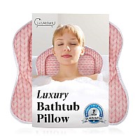 Lady Mcbath Bath Pillow Luxury Bath Pillows For Tub Neck And Back Support Powerful Suction Cups Machine Washable Bathtub Ac