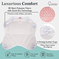 Lady Mcbath Bath Pillow Luxury Bath Pillows For Tub Neck And Back Support Powerful Suction Cups Machine Washable Bathtub Ac