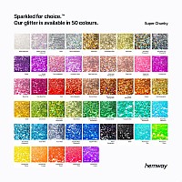 Hemway Premium Ultra Sparkle Glitter Multi Purpose Metallic Flake For Arts Crafts Nails Cosmetics Resin Festival Face Hair Oce