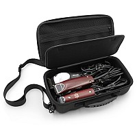 CASEMATIX Hair Clipper Barber Case Holds Three Electric Clippers, Hair Buzzers, Trimmers, T Finisher Liner - Travel Case for Clippers, Stylist and Hair Cutting Supplies