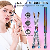 Shine Chance Acrylic Nail Brush Size 6 100 Real Kolinsky Art Nail Brush For Acrylic Powder Application Handmade Women Manicur