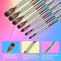 Shine Chance Acrylic Nail Brush Size 8 100 Real Kolinsky Art Nail Brush For Acrylic Powder Application Handmade Women Manicur