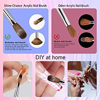 Shine Chance Acrylic Nail Brush Size 8 100 Real Kolinsky Art Nail Brush For Acrylic Powder Application Handmade Women Manicur