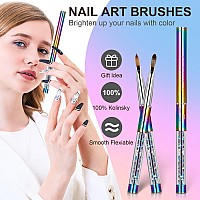 Shine Chance Acrylic Nail Brush Size 2 100 Real Kolinsky Art Nail Brush For Acrylic Powder Application Handmade Women Manicur