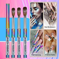 Shine Chance Acrylic Nail Brush Size 2 100 Real Kolinsky Art Nail Brush For Acrylic Powder Application Handmade Women Manicur