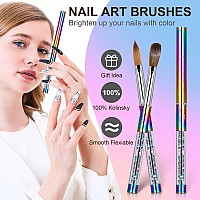 Shine Chance Acrylic Nail Brush Size 10 100 Real Kolinsky Art Nail Brush For Acrylic Powder Application Handmade Women Manicu