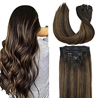 Goo Goo Clip In Hair Extensions Real Human Hair Remy Human Hair Extensions Clip Ins For Women Natural Human Hair 16Inch 120G