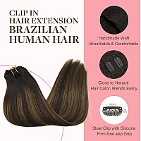 Goo Goo Clip In Hair Extensions Real Human Hair Remy Human Hair Extensions Clip Ins For Women Natural Human Hair 16Inch 120G