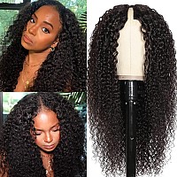 Unice 22 Inch Curly V Part Wig Human Hair No Leave Out 180 Density Upgrade U Part Wigs With Clips Glueless Wig Human Hair For W