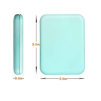 Kintion Compact Makeup Mirror With Led Light, 1X/3X Magnification Lighted Pocket Mirror, 2-Sided, Portable, Folding, Handheld, Small Compact Travel Mirror For Purses, Cyan