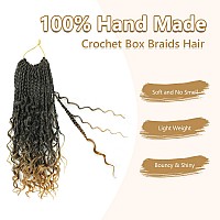 8 Packs Box Braids Crochet Hair With Curly Ends 12 Inch Goddess 3X Bohemian Braiding For Black Women128Packs 1B