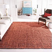 Safavieh Natural Fiber collection 11 x 15 Rust NF447c Handmade chunky Textured Premium Jute 075-inch Thick Area Rug