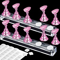 2 Set Acrylic Nail Design Practice Stands Magnetic Nails Holders Training Fingernail Display Stands Diy Nail Crystal Holders And