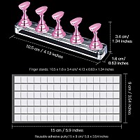 2 Set Acrylic Nail Design Practice Stands Magnetic Nails Holders Training Fingernail Display Stands Diy Nail Crystal Holders And