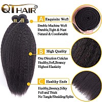 Qthair 14A Brazilian Human Hair Kinky Straight Bundles20 22 24Inch Yaki Straight Human Hair 3 Bundles 100 Unprocessed Brazili