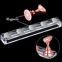 2 Set Acrylic Nail Design Practice Stands Magnetic Nails Holders Training Fingernail Display Stands Diy Nail Crystal Holders And