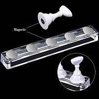 Blulu 2 Set Acrylic Nail Design Practice Stands Magnetic Nails Holders Training Fingernail Display Stands Diy Nail Crystal Holde