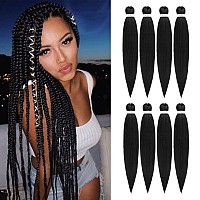 Difunee Prestretched Braiding Hair 28 Inch 8 Packs Natural Black Super Long Braiding Hair For Twist Or Box Braids Yaki Textu