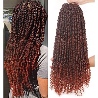 Leeven 22 Inch Pretwisted Passion Twist Crochet Hair 8 Packs Ombre Red Prelooped Crochet Braids Hair For Passion Twist Braidin