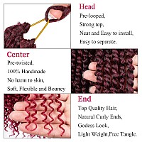 Leeven 22 Inch Pretwisted Passion Twist Crochet Hair 8 Packs Ombre Red Prelooped Crochet Braids Hair For Passion Twist Braidin