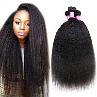 Odir Kinky Straight Human Hair Bundles 22 22 22 Inch Unprocessed 9A Brazilian Yaki Straight Virgin Hair Weave 3 Bundles Kinky St