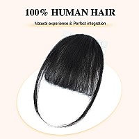 Bogsea Bangs Hair Clip In Bangs Real Human Hair Wispy Bangs Fringe With Temples Hairpieces For Women Clip On Air Bangs Flat Neat