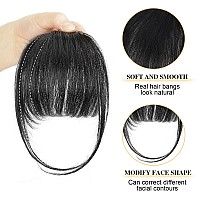 Bogsea Bangs Hair Clip In Bangs Real Human Hair Wispy Bangs Fringe With Temples Hairpieces For Women Clip On Air Bangs Flat Neat