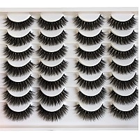 Alicrown Short Eyelashes Natural Look False Lashes Mixed Lightweight Fluffy Handmade Soft Volume 14 Pairs Faux Mink Pack