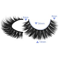 Alicrown Short Eyelashes Natural Look False Lashes Mixed Lightweight Fluffy Handmade Soft Volume 14 Pairs Faux Mink Pack