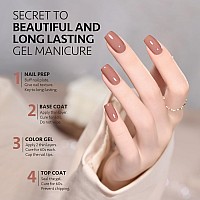 Gaoy Gel Nail Polish Set Of 6 Colors Including Pink Nude Gray Gel Polish Kit Uv Led Soak Off Nail Polish Home Diy Manicure Nail