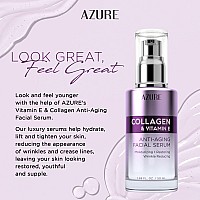 Azure Collagen Vitamin E Anti Aging Facial Serum Restoring Smoothing Hydrating Face Serum Reduces Fine Lines Wrinkles