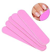 100 Pack Nail Files, Professional Double Sided Nail Buffer, Sanding Buffing Polishing Strip Manicure Tool, Manicure Pedicure Tool and Nail Buffering Files(Pink)