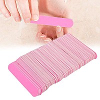 100 Pack Nail Files, Professional Double Sided Nail Buffer, Sanding Buffing Polishing Strip Manicure Tool, Manicure Pedicure Tool and Nail Buffering Files(Pink)