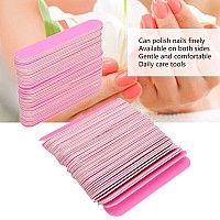 100 Pack Nail Files, Professional Double Sided Nail Buffer, Sanding Buffing Polishing Strip Manicure Tool, Manicure Pedicure Tool and Nail Buffering Files(Pink)