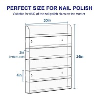 Femeli 2 Pack Nail Polish Wall Racks 20 24 Inch Hold Up To 240 Bottlesclear Acrylic Nail Polish Shelf Organizer Wall Mounted