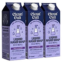 Cleancult Liquid Hand Soap Refills (32oz, 3 Pack) - Hand Soap that Nourishes & Moisturizes - Liquid Soap Free of Harsh Chemicals - Paper Based Eco Refill, Uses 90% Less Plastic - Wild Lavender