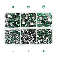 Ad Beads 4300 Pieces Flat Back Nail Art Rhinestones Round Beads 6 Sizes 265Mm With Storage Organizer Box Rhinestones Picking